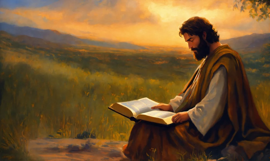 Discípulo de Jesus lendo a Biblia